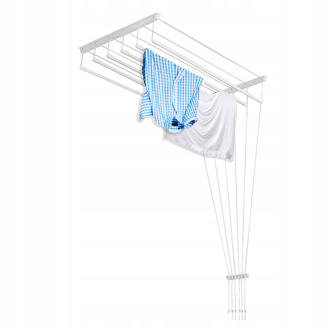 Ceiling-mounted clothes drying rack with 6 rods, 140 cm, drying area 8.4 m, Sepio