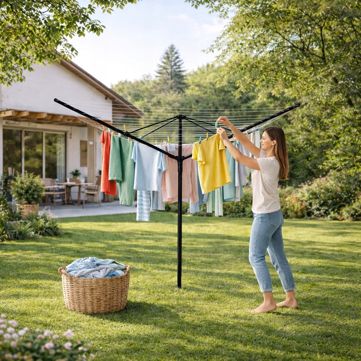 Rotating Garden Clothesline, 50 m, 4 Arms, Sepio