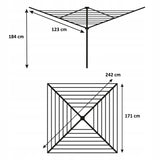 Rotating Garden Clothesline, 50 m, 4 Arms, Sepio