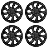 NRM Quad Universal 16'' Car Hubcaps, Matte Black, Set of 4