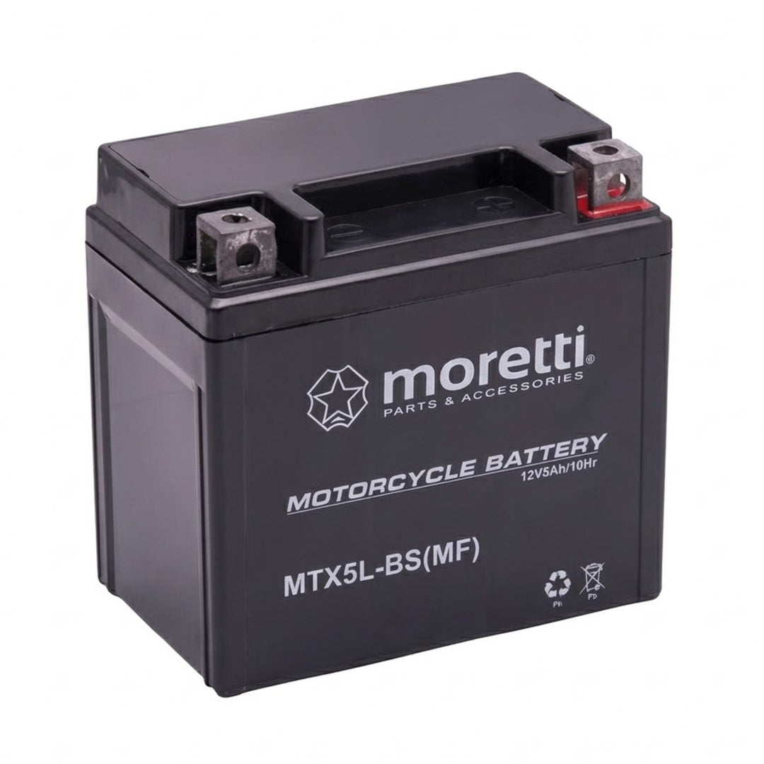 Moretti Battery, 12V, 5Ah, AGM (Gel), 70A cranking current, AKUYTX5L-BSXMOR000