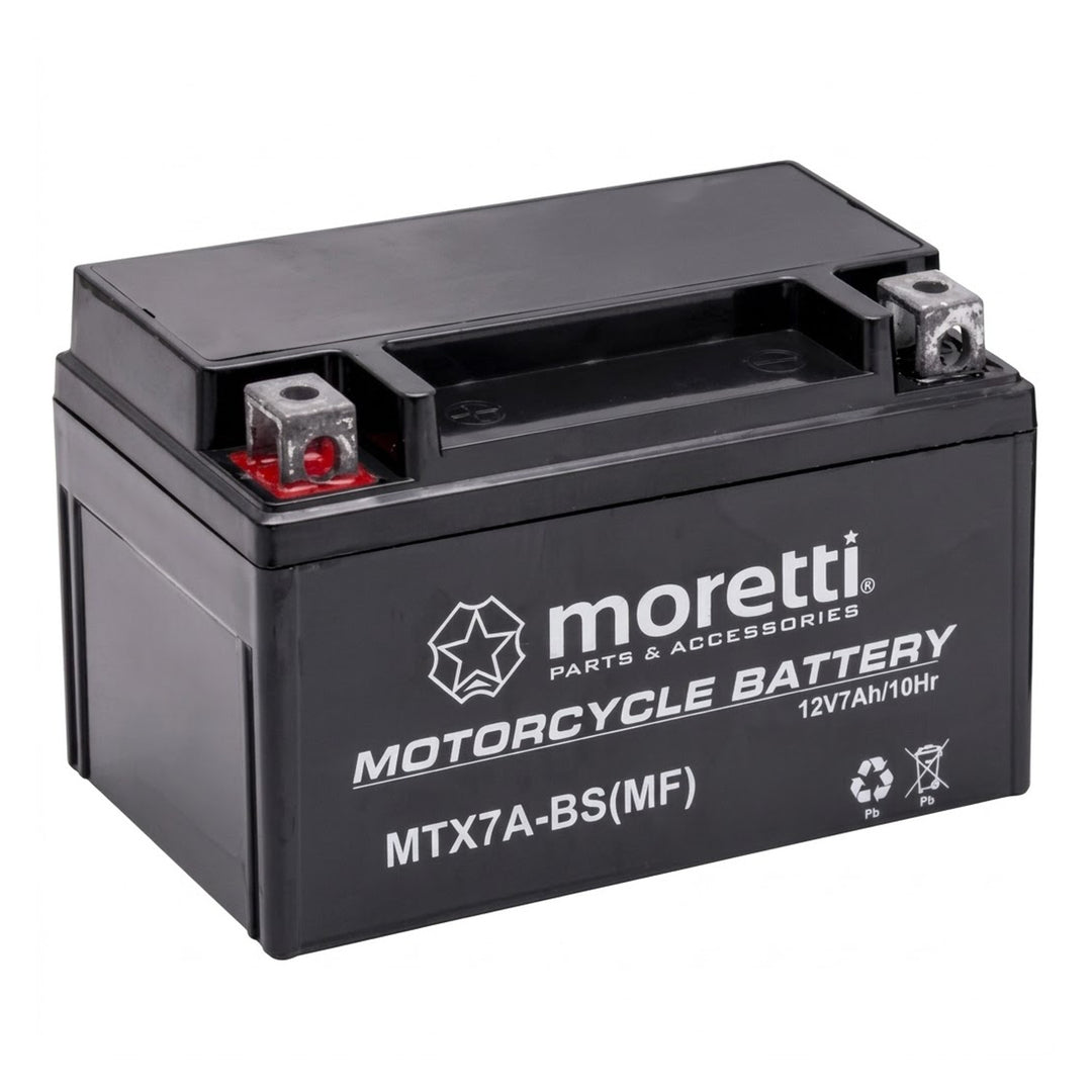 Moretti Battery, 12V, 7Ah, AGM (Gel), 90A cranking current, AKUYTX7A-BSXMOR000