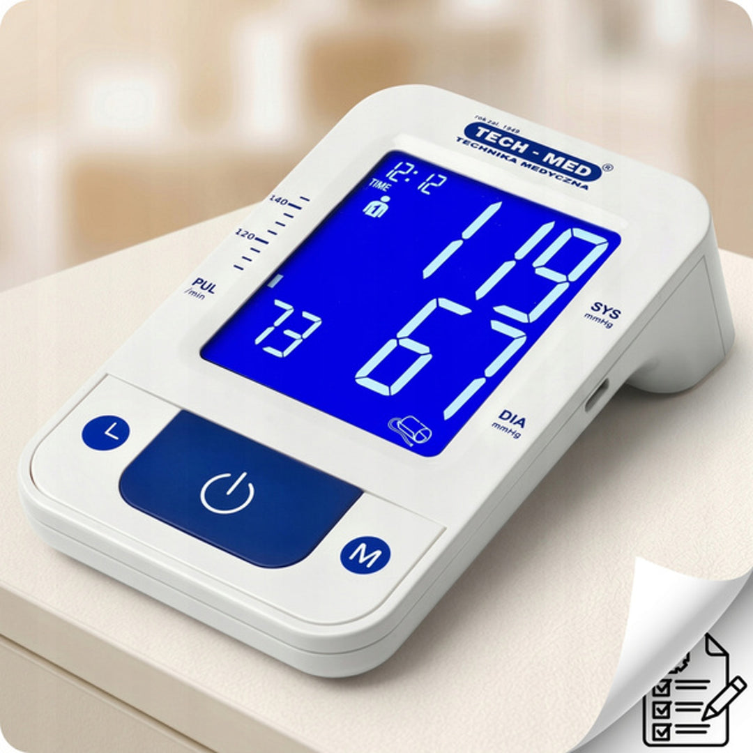 Electronic blood pressure monitor, voice guidance, cuff size 22–42 cm, IHB indicator, TMA-CONTROL3, Techmed