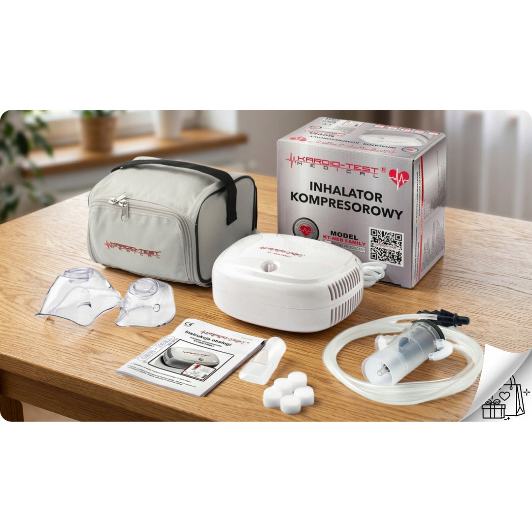 Compressor-based nebulizer, 2 face masks, KT-NEB FAMILY, Techmed
