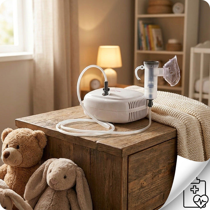 Compressor-based nebulizer, 2 face masks, KT-NEB FAMILY, Techmed