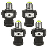 Maclean E27 Light Bulb Socket, 100W, with Twilight Sensor and Timer, MCE21B, 4 pieces