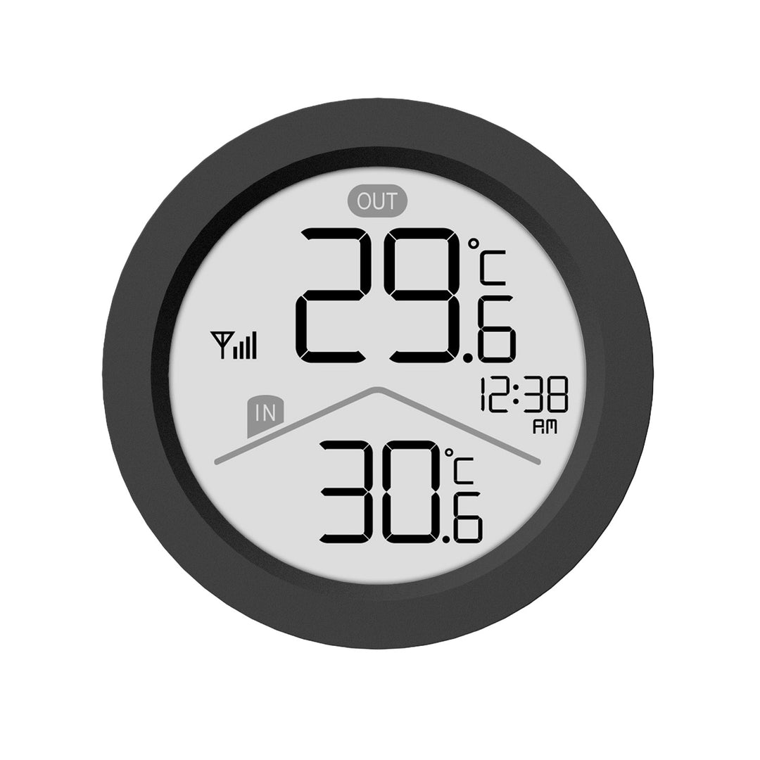 GreenBlue Wireless Weather Station, Indoor/Outdoor Temperature, Clock, °C / °F Selectable, Range up to 60 m, Black, GB162 B + 4 Varta Industrial AAA Alkaline Batteries