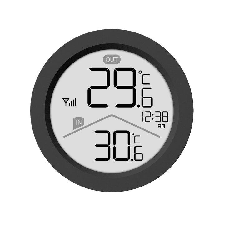 GreenBlue Wireless Weather Station, Indoor/Outdoor Temperature, Clock, °C / °F Selectable, Range up to 60 m, Black, GB162 B + 4 Varta Industrial AAA Alkaline Batteries