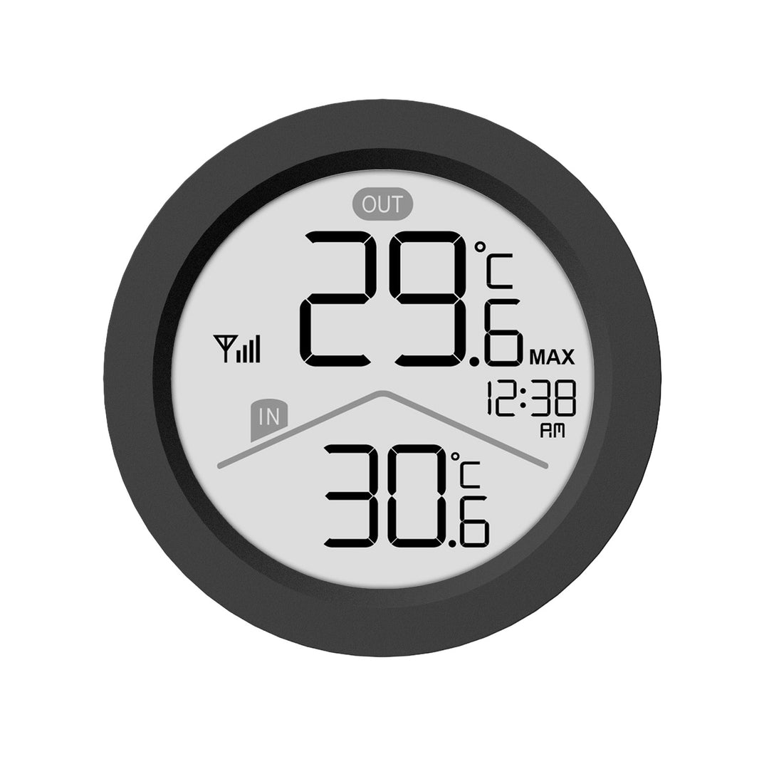 GreenBlue Wireless Weather Station, Indoor/Outdoor Temperature, Clock, °C / °F Selectable, Range up to 60 m, Black, GB162 B + 4 Varta Industrial AAA Alkaline Batteries