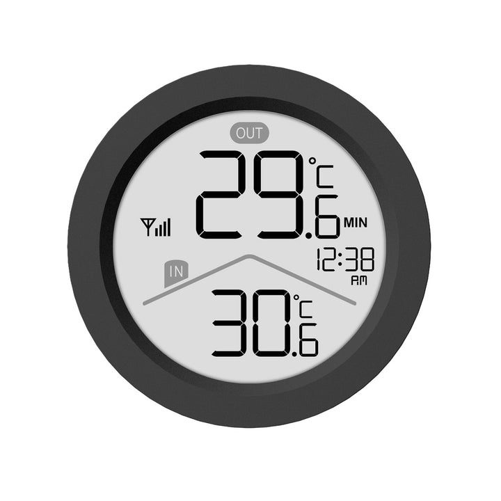 GreenBlue Wireless Weather Station, Indoor/Outdoor Temperature, Clock, °C / °F Selectable, Range up to 60 m, Black, GB162 B + 4 Varta Industrial AAA Alkaline Batteries