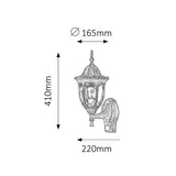 Rabalux Wall Sconce, Outdoor, Motion Sensor, IP43, E27, max 60W, Antique Gold, Milano, 2 pieces