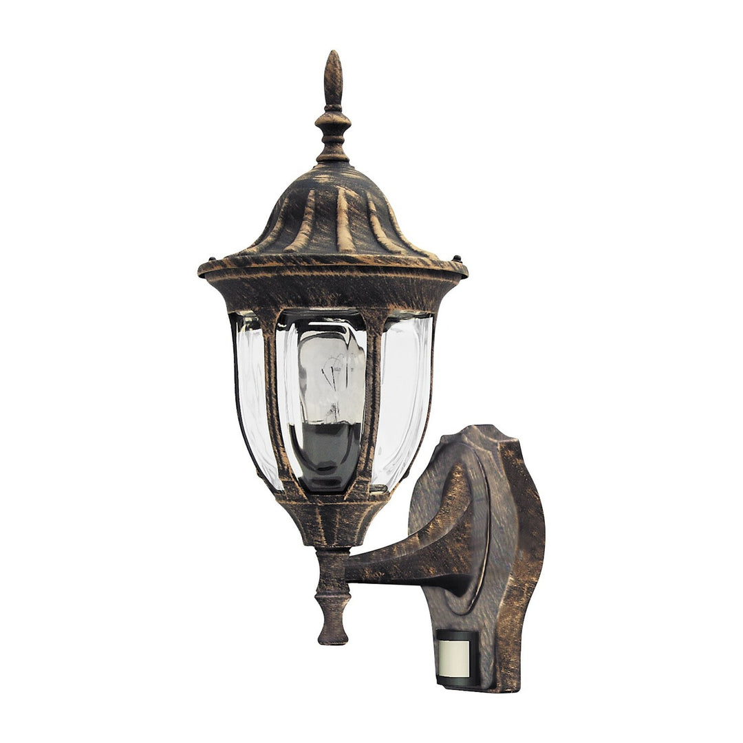 Rabalux Wall Sconce, Outdoor, Motion Sensor, IP43, E27, Max 60W, Antique Gold, Milano, 4 pieces