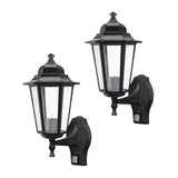 Rabalux Wall Sconce, Outdoor, Motion Sensor, IP43, E27, max 60W, Black, Velence, 2 pieces
