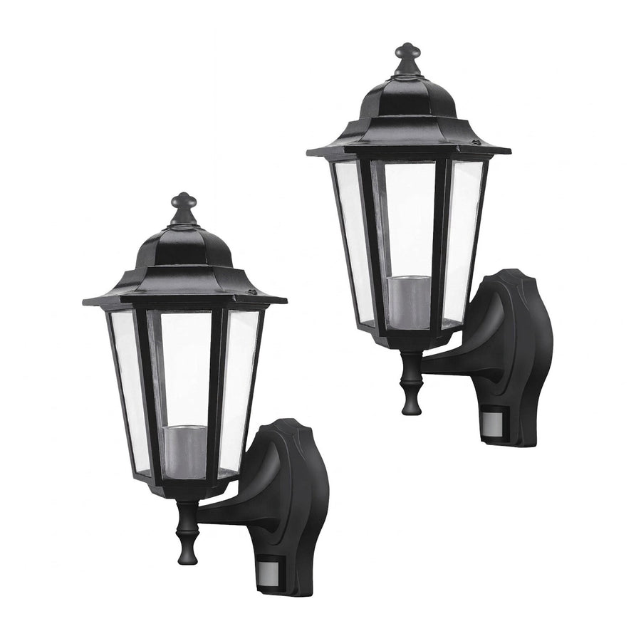 Rabalux Wall Sconce, Outdoor, Motion Sensor, IP43, E27, max 60W, Black, Velence, 2 pieces