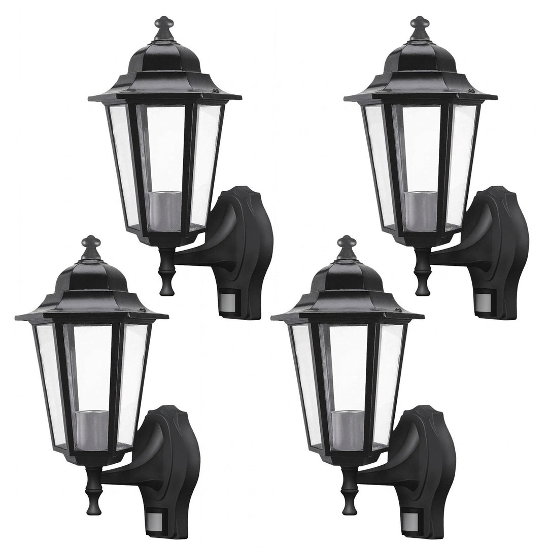 Rabalux Wall Sconce, Outdoor, Motion Sensor, IP43, E27, max 60W, Black, Velence, 4 pieces