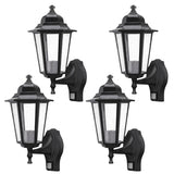 Rabalux Wall Sconce, Outdoor, Motion Sensor, IP43, E27, max 60W, Black, Velence, 4 pieces