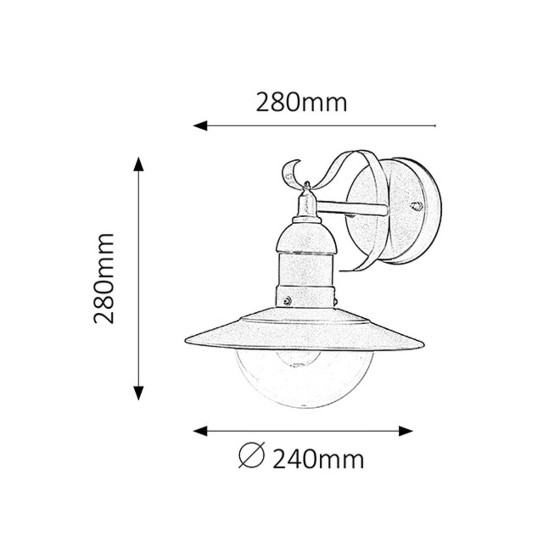 Rabalux Wall Sconce, Outdoor, IP44, E27, max 60W, Green, Oslo, 2 pieces
