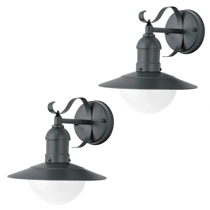 Rabalux Wall Sconce, Outdoor, IP44, E27, max 60W, Green, Oslo, 2 pieces
