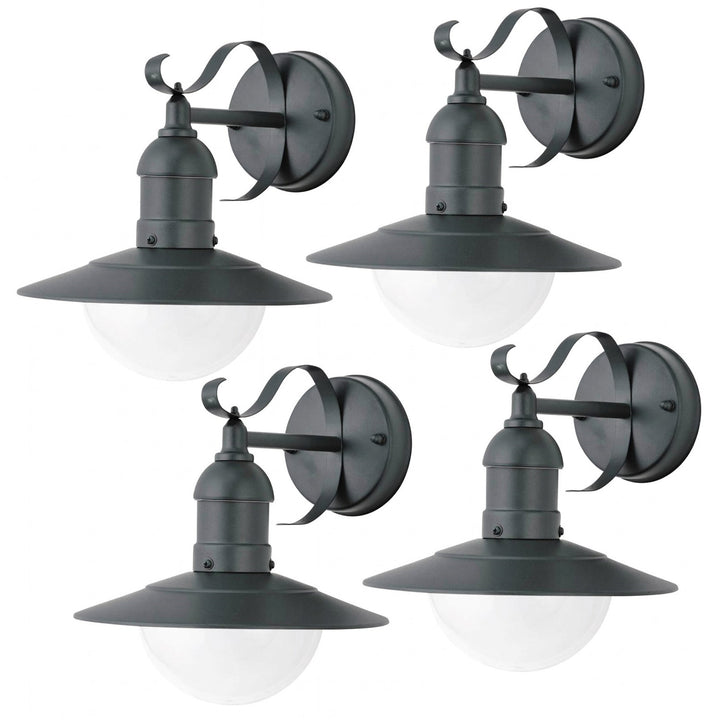 Rabalux Wall Sconce, Outdoor, IP44, E27, max 60W, green, Oslo, 4 pieces