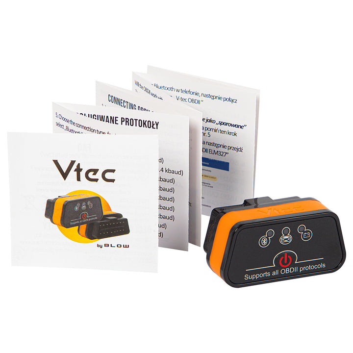 Vtec iTRON Blow OBD2 Diagnostic Interface, Bluetooth 4.0, wireless communication with the car's on-board computer, high compatibility, 58-660#