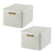 Curver Basket, Universal, with Lid, Cream, Rattan Style L, 2 pieces