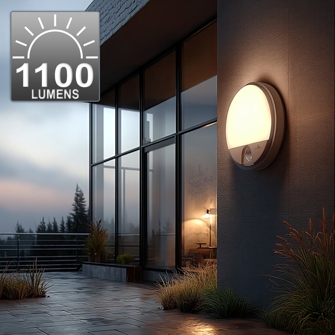 Maclean LED Light with Motion Sensor, PIR Sensor, White, 15W, IP54, 1100 lm, Neutral White, MCE291 W, 2 pieces