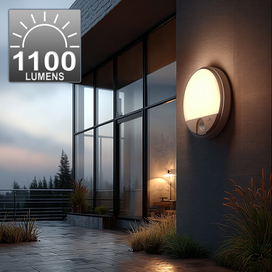 Maclean LED Light with Motion Sensor, PIR Sensor, White, 15W, IP54, 1100 lm, Neutral White, MCE291 W, 2 pieces