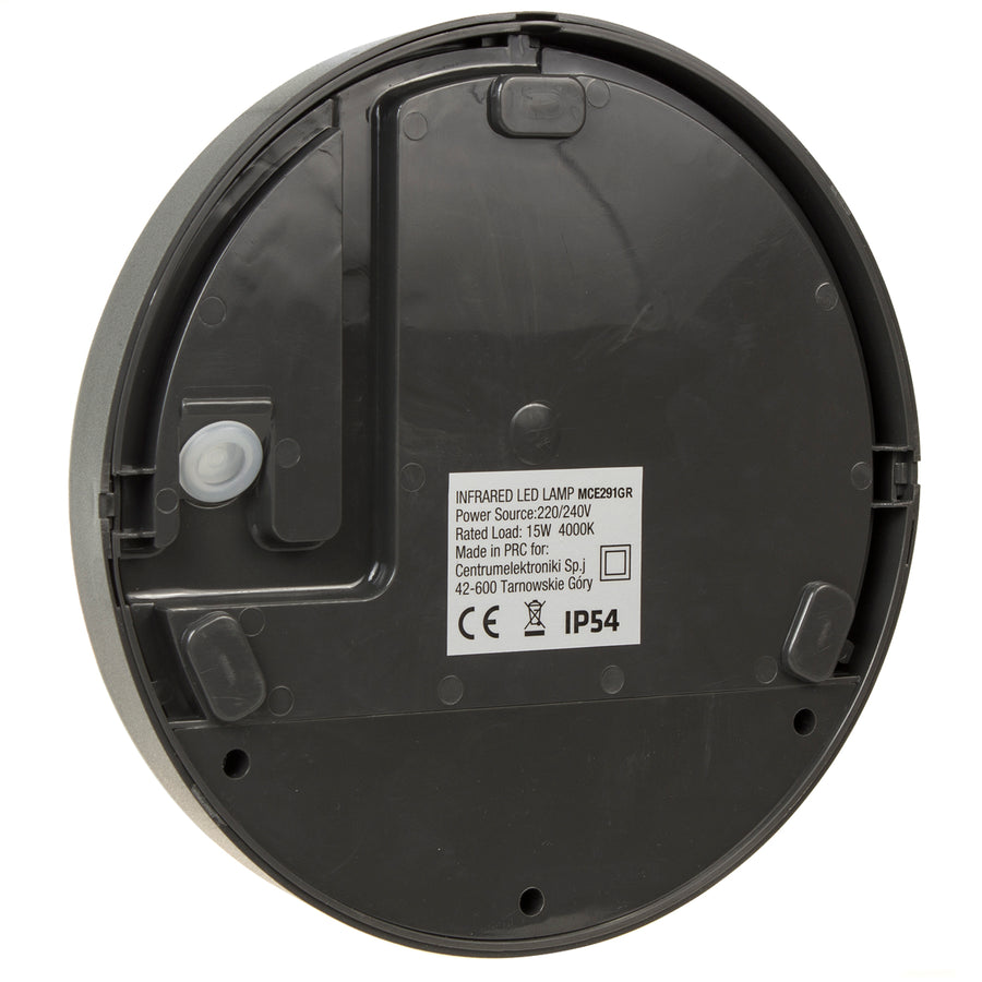 Maclean LED Light with Motion Sensor, PIR Sensor, Gray, 15W, IP54, 1100 lm, Neutral White, MCE291 W, 2 pieces