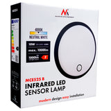 Maclean LED Light with Motion Sensor, PIR Sensor, Black, 10W, IP65, 1000 lm, Neutral White, MCE525 B, 2 pieces