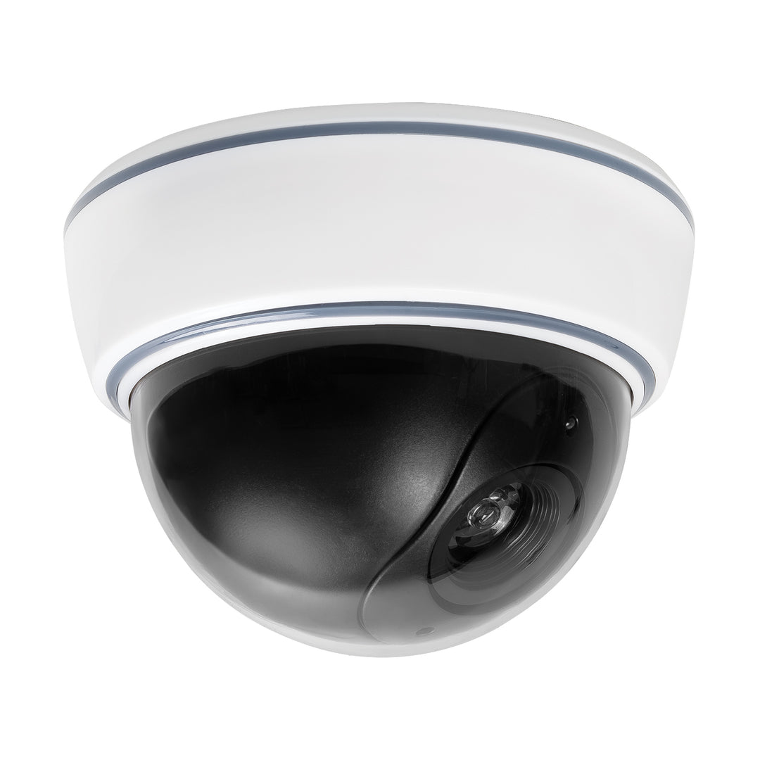 DC2300 dome-style dummy camera with flashing LED, 2 pieces + 6 Varta Industrial AA batteries