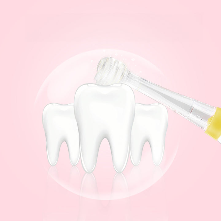SEAGO Sonic Toothbrush for Children, Yellow, 4 Brush Heads, SG-902 Yellow + Varta Industrial AAA Alkaline Battery