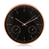 12'' (30 cm) Gold Wall Clock with Thermometer and Hygrometer CE70 G + R-06 LR6 AA 1.5V Varta Industrial Alkaline Battery