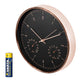 12'' (30 cm) Gold Wall Clock with Thermometer and Hygrometer CE70 G + R-06 LR6 AA 1.5V Varta Industrial Alkaline Battery