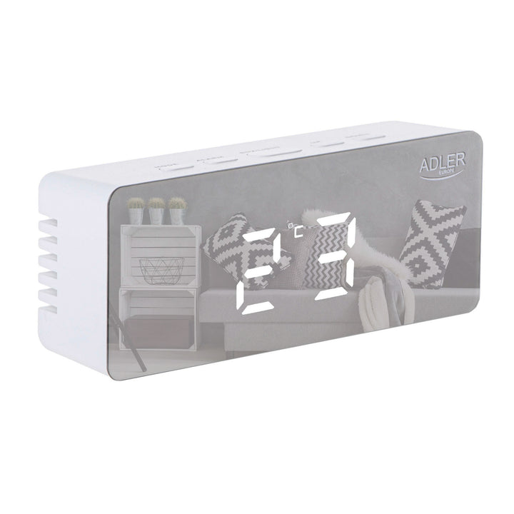 Adler AD 1189 W Alarm Clock with LED Display and Thermometer + 3 Varta Industrial AAA Alkaline Batteries