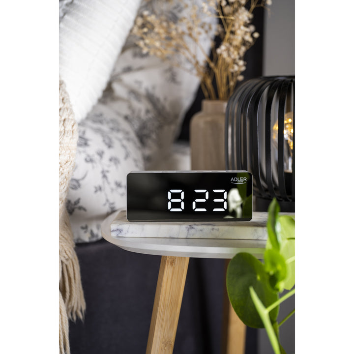 Adler AD 1189 W Alarm Clock with LED Display and Thermometer + 3 Varta Industrial AAA Alkaline Batteries