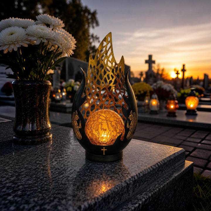 Solar Grave Candle, Eternal Flame, LED 0.06W, 20,000-hour runtime, max brightness 2 lm, 77208, Znicz-lux, 3 pieces