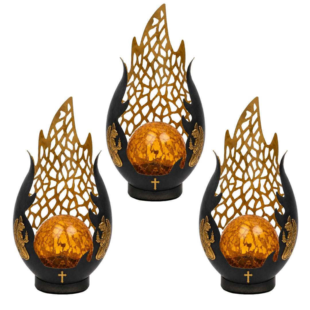 Solar Grave Candle, Eternal Flame, LED 0.06W, 20,000-hour runtime, max brightness 2 lm, 77208, Znicz-lux, 3 pieces