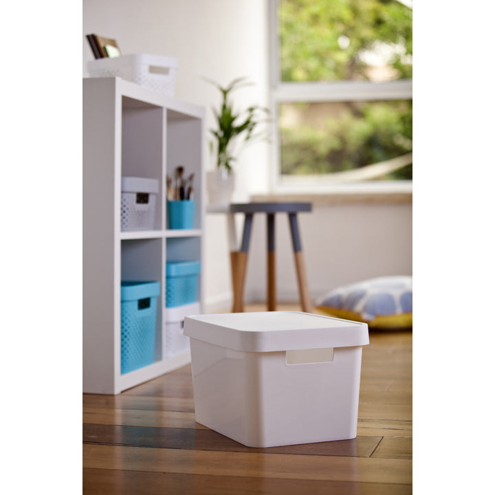 Curver Infinity 17L White Storage Container with Lid, 4-Pack
