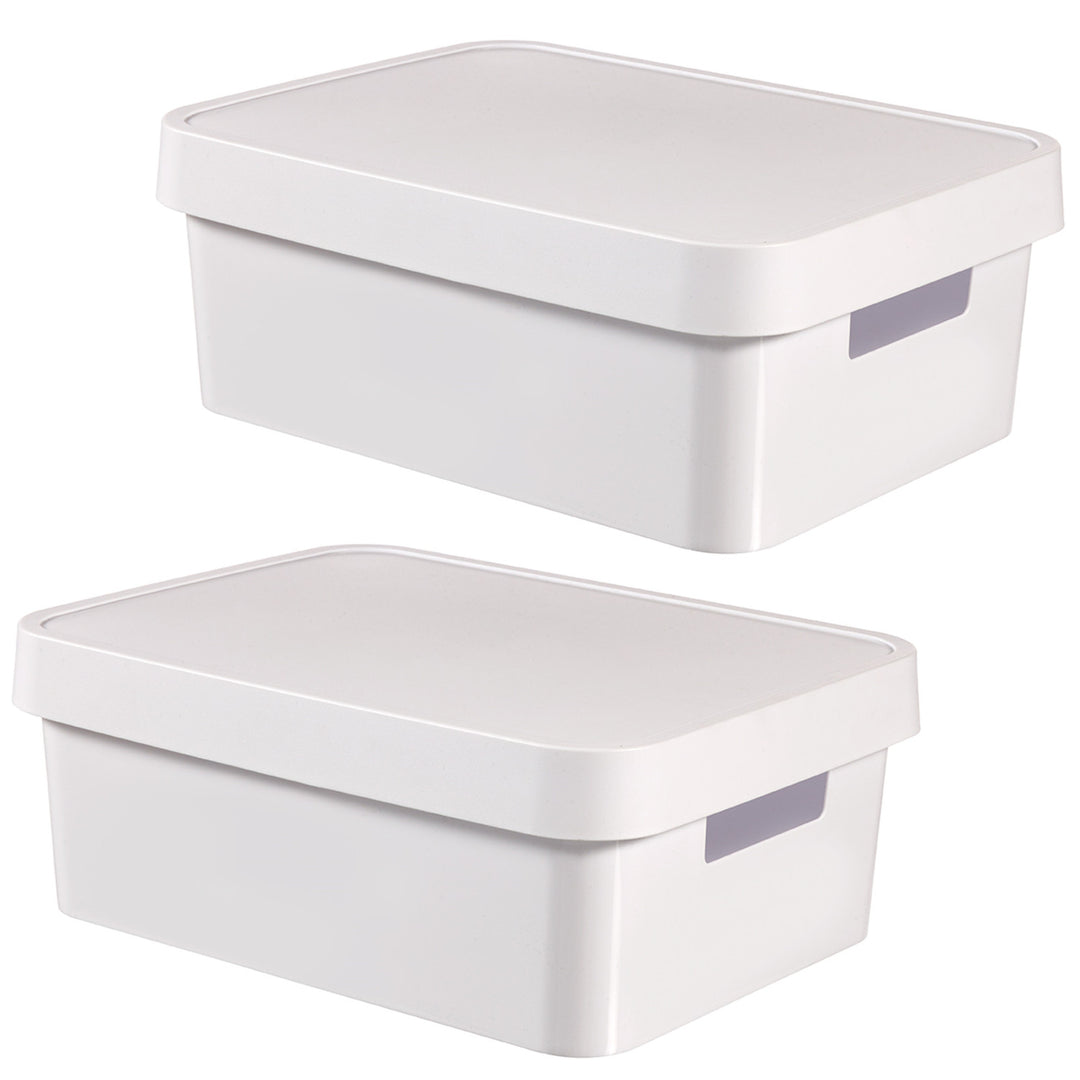 Curver Infinity 11L White Storage Container with Lid, 2-Pack