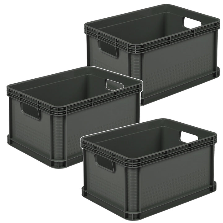 Robert Keeeper container, stackable, food-safe, durable and sturdy plastic, dimensions 40x30x22 cm, capacity 20 L, set of 3