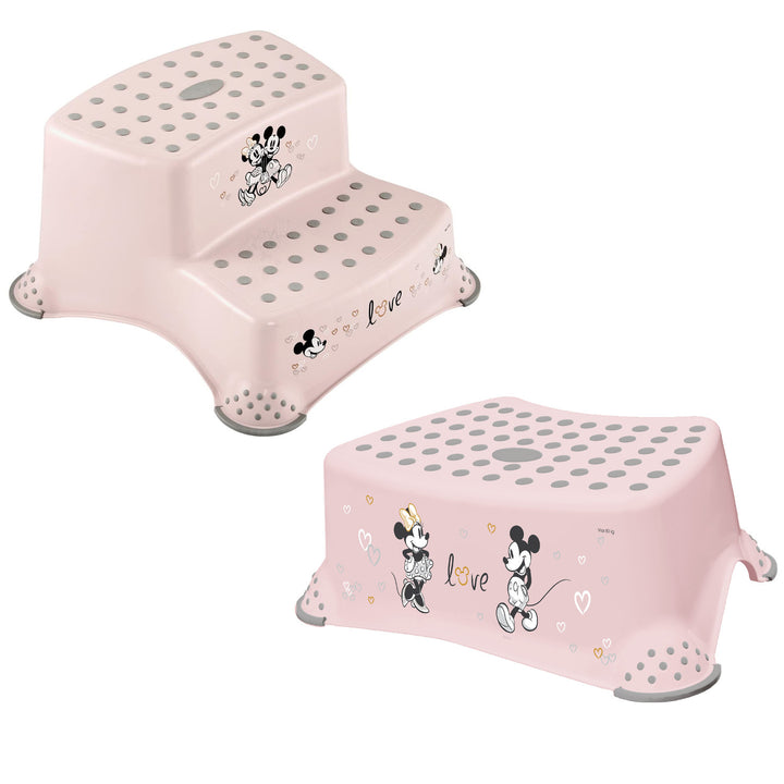 Keeeper Children's Step Stool + Two-Step Children's Step Stool, with anti-slip feature, "Minnie Mouse" series
