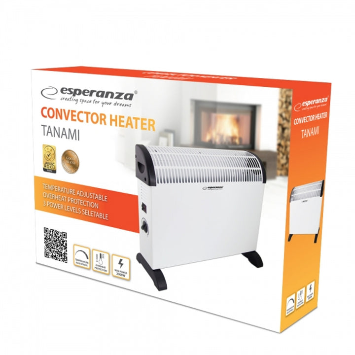 Electric convection heater, thermostat, 2000W, white, Esperanza