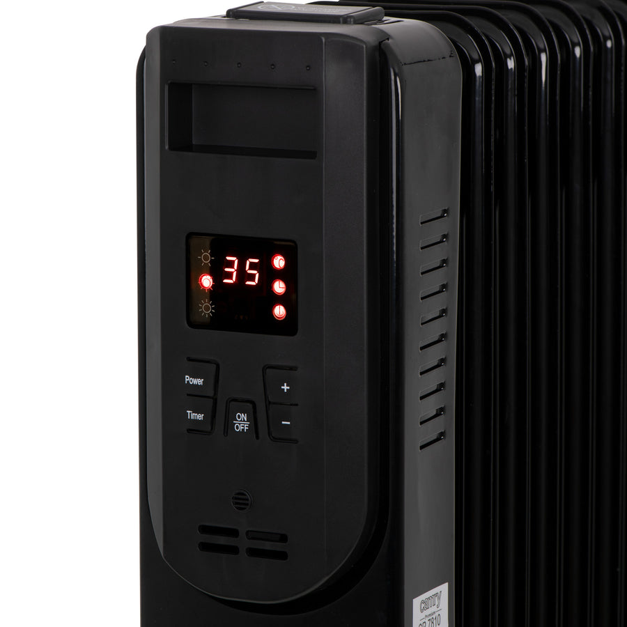 Oil-filled radiator, 11 fins, 2500W, remote control, LED display, thermostat, Camry CR 7813