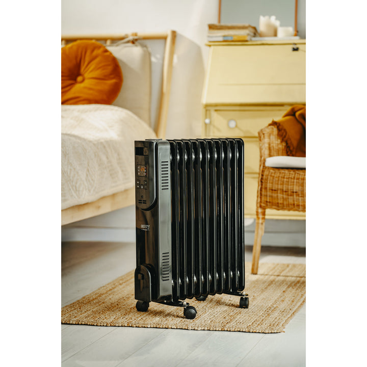 Oil-filled radiator, 11 fins, 2500W, remote control, LED display, thermostat, Camry CR 7813