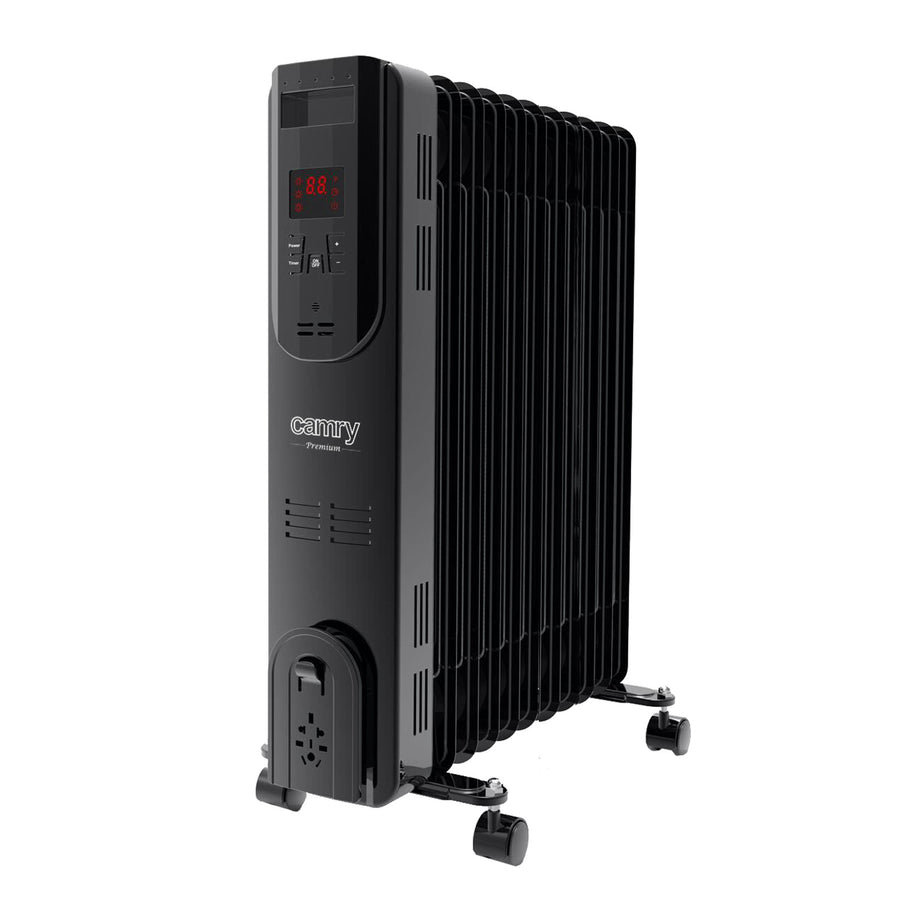 Oil-filled radiator, 11 fins, 2500W, remote control, LED display, thermostat, Camry CR 7813
