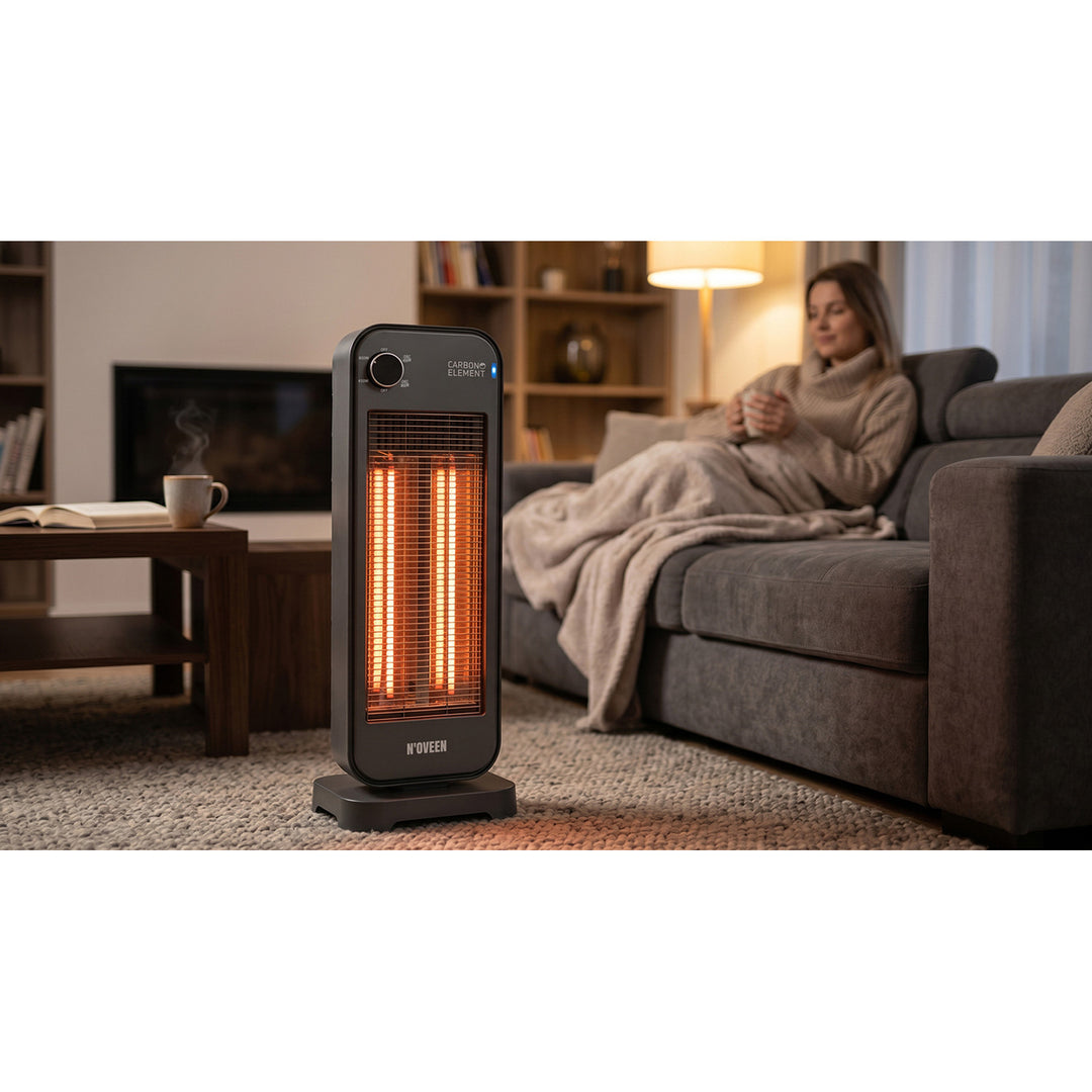 Radiant Heater, Infrared 900W, 2 Heat Settings, Noveen