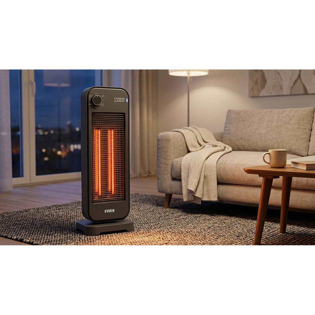Radiant Heater, Infrared 900W, 2 Heat Settings, Noveen