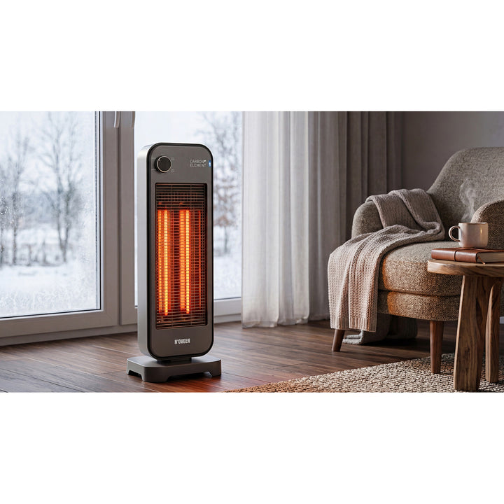 Radiant Heater, Infrared 900W, 2 Heat Settings, Noveen
