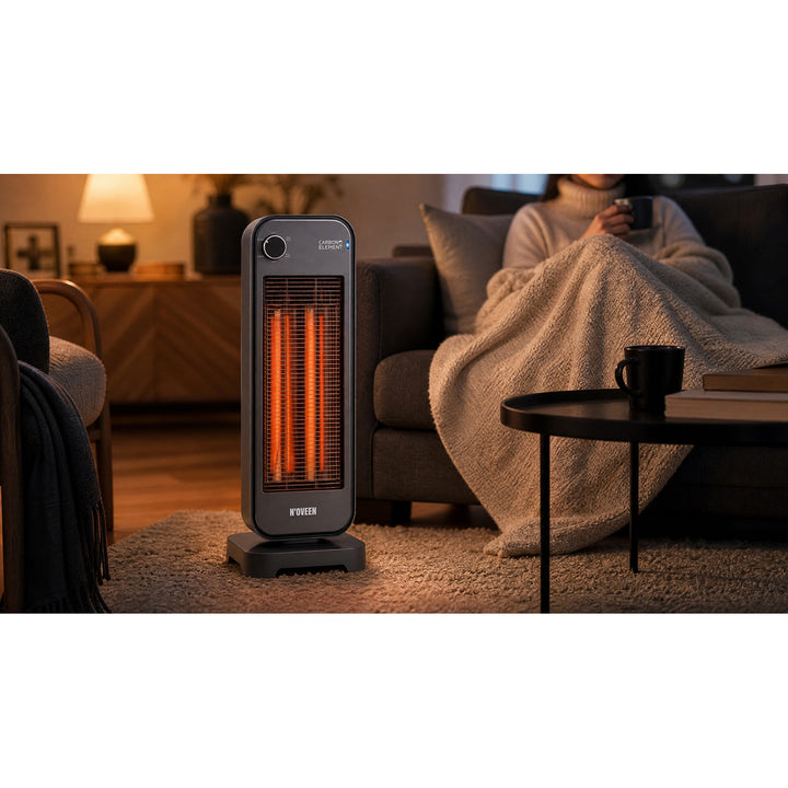 Radiant Heater, Infrared 900W, 2 Heat Settings, Noveen