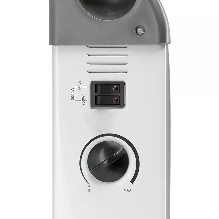 Electric convection heater, 2000 W, thermostat, white, Noveen